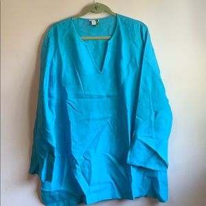 Saks Fifth Avenue linen tunic blouse XL